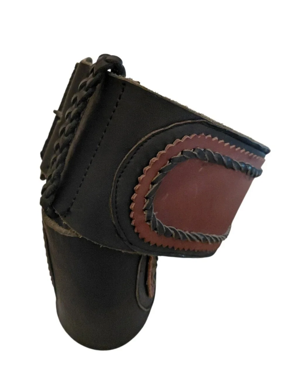 Western Style Two-Tone Braided Detail Waist Belt